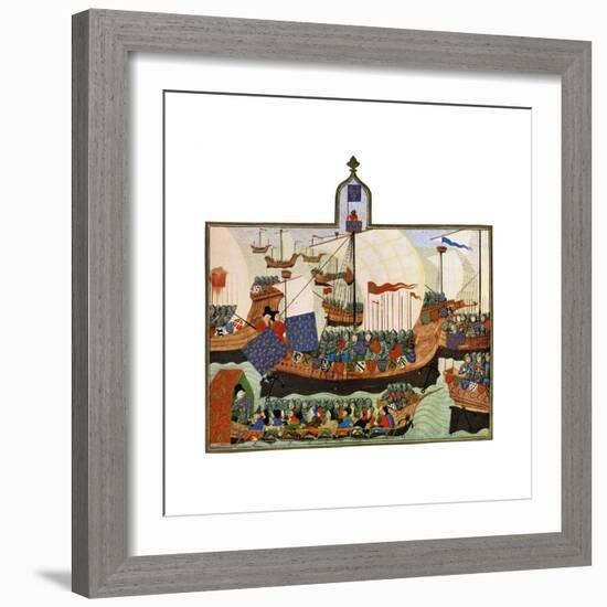 The Expedition of the French and Genoese to Barbary, 15th Century-null-Framed Giclee Print