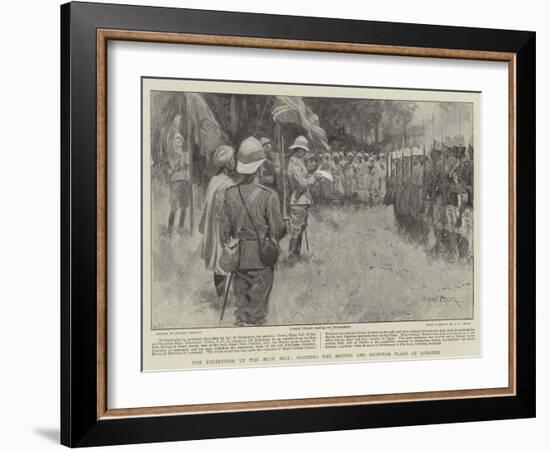 The Expedition Up the Blue Nile, Hoisting the British and Egyptian Flags at Rosaires-Ernest Prater-Framed Giclee Print