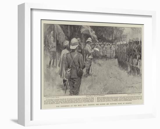 The Expedition Up the Blue Nile, Hoisting the British and Egyptian Flags at Rosaires-Ernest Prater-Framed Giclee Print