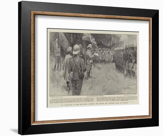 The Expedition Up the Blue Nile, Hoisting the British and Egyptian Flags at Rosaires-Ernest Prater-Framed Giclee Print