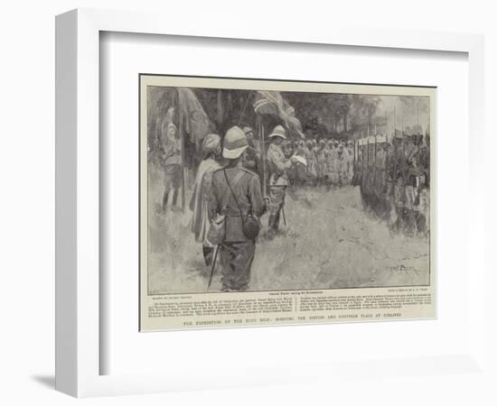 The Expedition Up the Blue Nile, Hoisting the British and Egyptian Flags at Rosaires-Ernest Prater-Framed Giclee Print