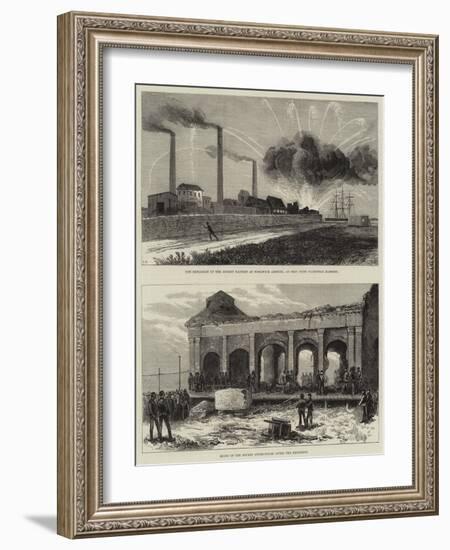 The Explosion of the Rocket Factory at Woolwich Arsenal-Arthur Hopkins-Framed Giclee Print