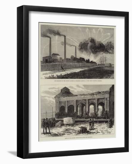 The Explosion of the Rocket Factory at Woolwich Arsenal-Arthur Hopkins-Framed Giclee Print