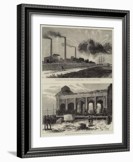 The Explosion of the Rocket Factory at Woolwich Arsenal-Arthur Hopkins-Framed Giclee Print