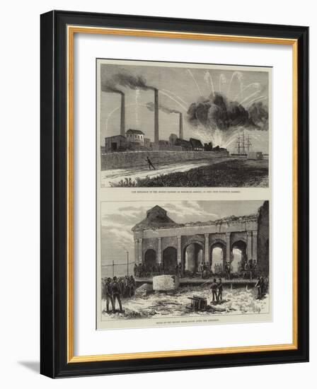 The Explosion of the Rocket Factory at Woolwich Arsenal-Arthur Hopkins-Framed Giclee Print