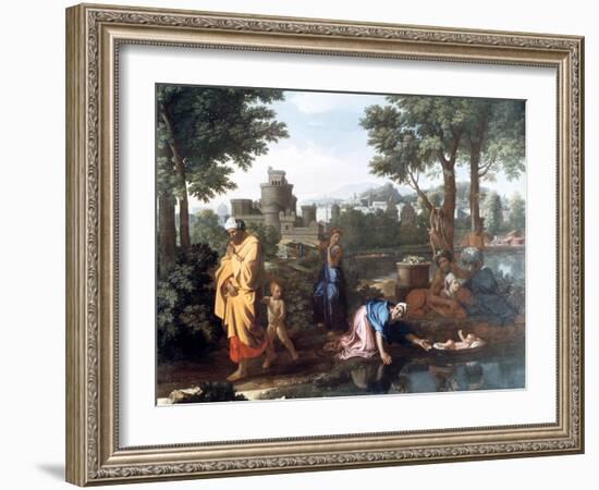 The Exposition of Moses, 1654-Nicolas Poussin-Framed Giclee Print