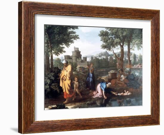 The Exposition of Moses, 1654-Nicolas Poussin-Framed Giclee Print