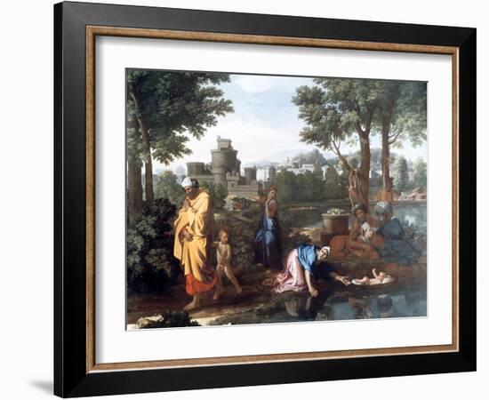 The Exposition of Moses, 1654-Nicolas Poussin-Framed Giclee Print