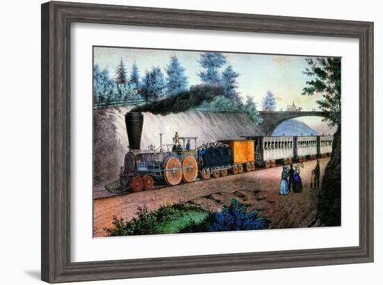 The Express Train, c1849-Currier & Ives-Framed Giclee Print