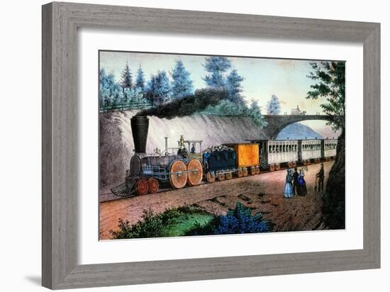 The Express Train, c1849-Currier & Ives-Framed Giclee Print