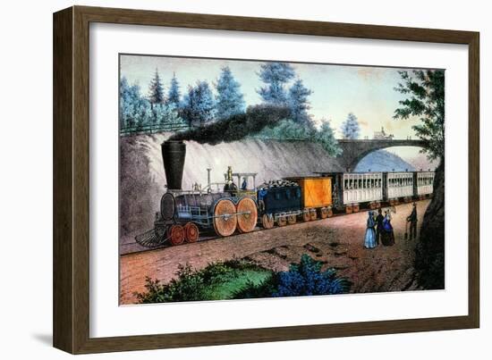 The Express Train, c1849-Currier & Ives-Framed Giclee Print