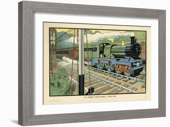 The Express Train Passing a Signal-Box-Charles Robinson-Framed Art Print