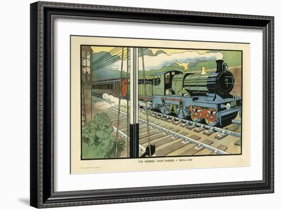 The Express Train Passing a Signal-Box-Charles Robinson-Framed Art Print