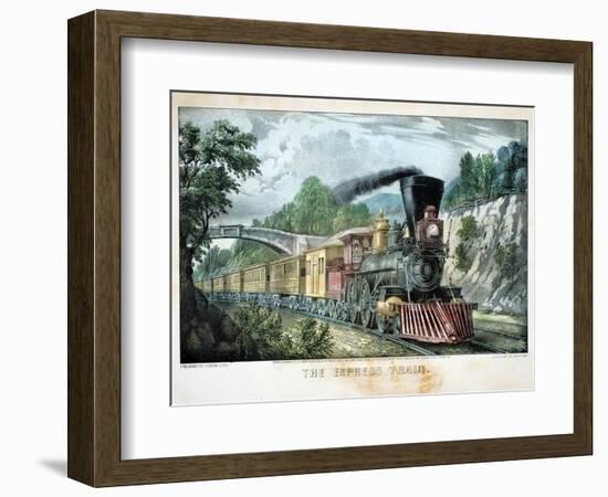 The Express Train, USA, 1870-Currier & Ives-Framed Giclee Print