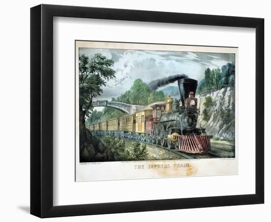 The Express Train, USA, 1870-Currier & Ives-Framed Giclee Print