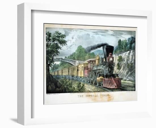 The Express Train, USA, 1870-Currier & Ives-Framed Giclee Print