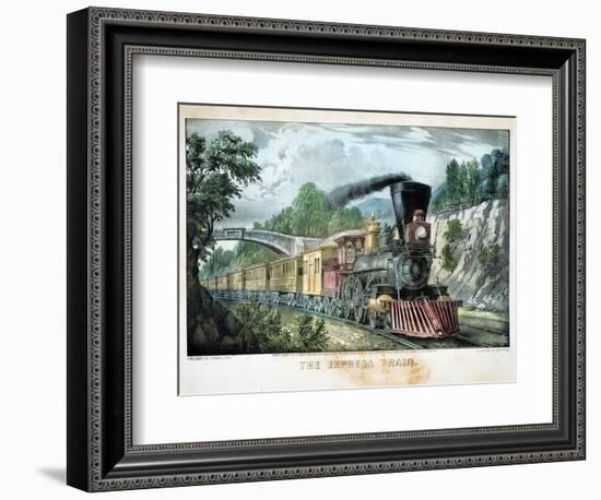 The Express Train, USA, 1870-Currier & Ives-Framed Giclee Print