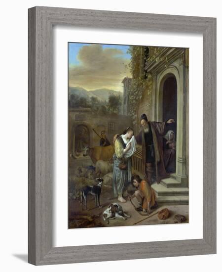 The Expulsion of Hagar, around 1655-57-Jan Steen-Framed Giclee Print