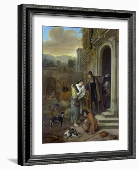 The Expulsion of Hagar, around 1655-57-Jan Steen-Framed Giclee Print