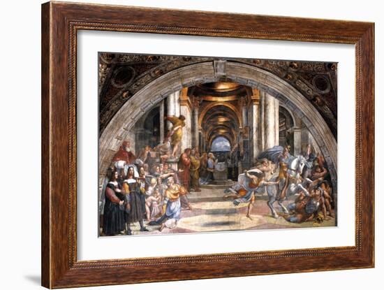 The Expulsion of Heliodorus, 1511-1512-Raphael-Framed Giclee Print