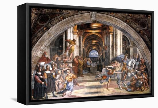 The Expulsion of Heliodorus, 1511-1512-Raphael-Framed Premier Image Canvas