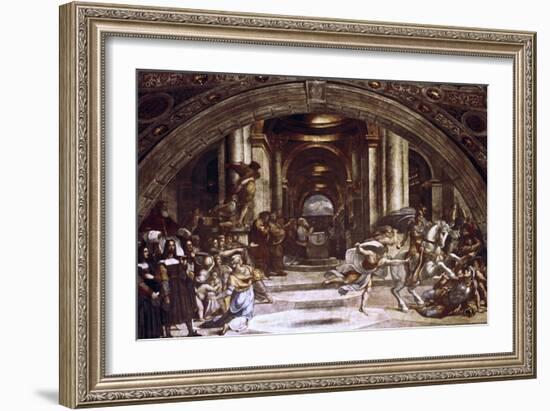 The Expulsion of Heliodorus from the Temple, 1512-1514-Raphael-Framed Giclee Print