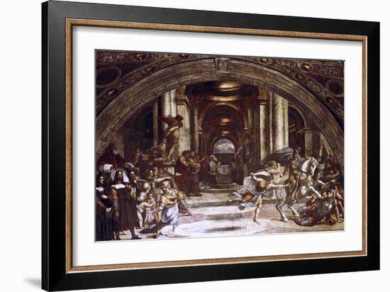 The Expulsion of Heliodorus from the Temple, 1512-1514-Raphael-Framed Giclee Print