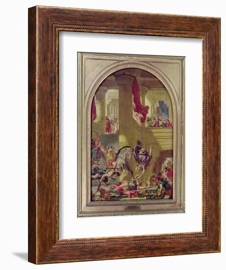 The Expulsion of Heliodorus from the Temple, C.1857-Eugene Delacroix-Framed Giclee Print