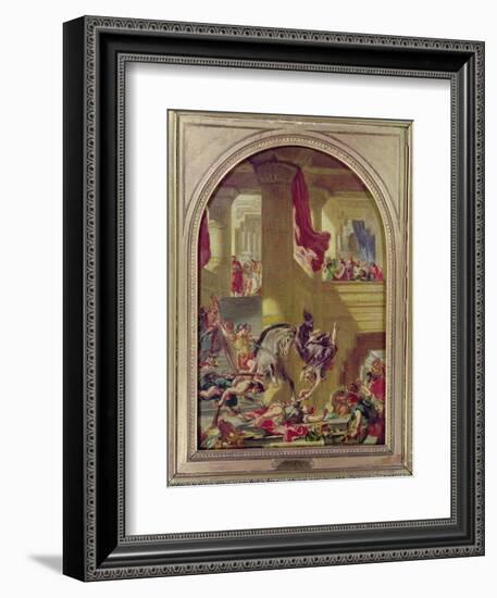 The Expulsion of Heliodorus from the Temple, C.1857-Eugene Delacroix-Framed Giclee Print