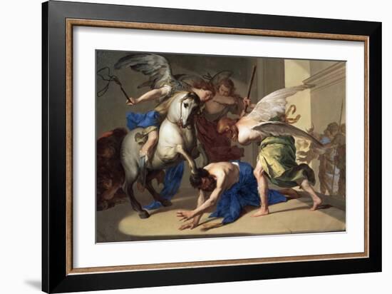 The Expulsion of Heliodorus from the Temple, C1650-Bernardo Cavallino-Framed Giclee Print