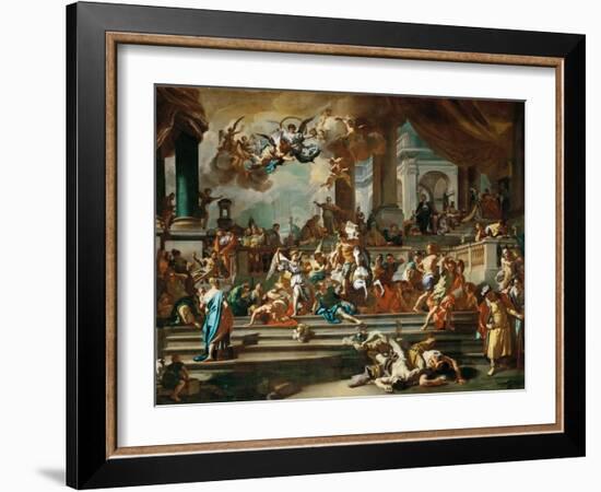 The Expulsion of Heliodorus from the Temple-Francesco Solimena-Framed Giclee Print