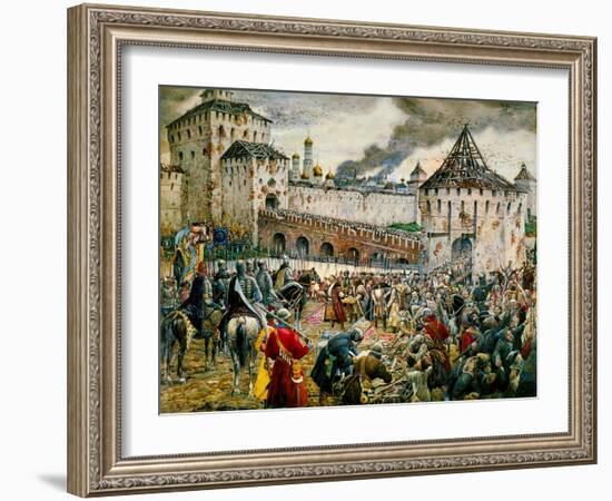 The Expulsion of Polish Invaders from the Moscow Kremlin, 1612-Ernest Ernestovich Lissner-Framed Giclee Print