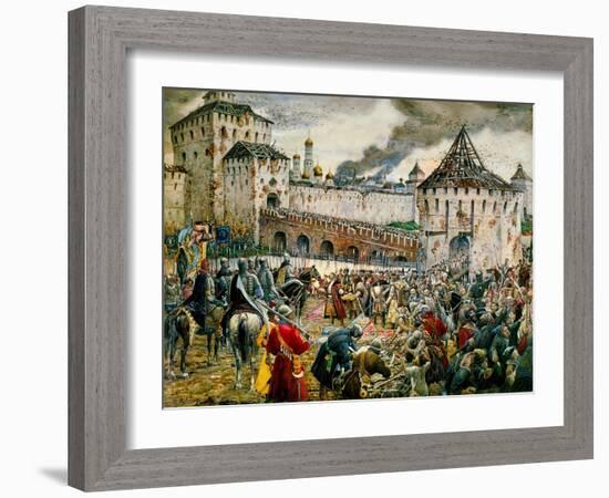 The Expulsion of Polish Invaders from the Moscow Kremlin, 1612-Ernest Ernestovich Lissner-Framed Giclee Print