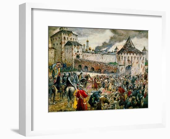 The Expulsion of Polish Invaders from the Moscow Kremlin, 1612-Ernest Ernestovich Lissner-Framed Giclee Print