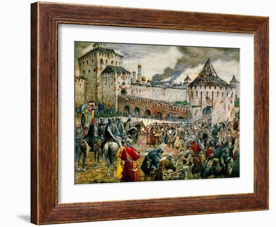 The Expulsion of Polish Invaders from the Moscow Kremlin, 1612-Ernest Ernestovich Lissner-Framed Giclee Print