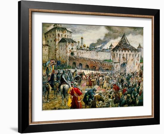 The Expulsion of Polish Invaders from the Moscow Kremlin, 1612-Ernest Ernestovich Lissner-Framed Giclee Print