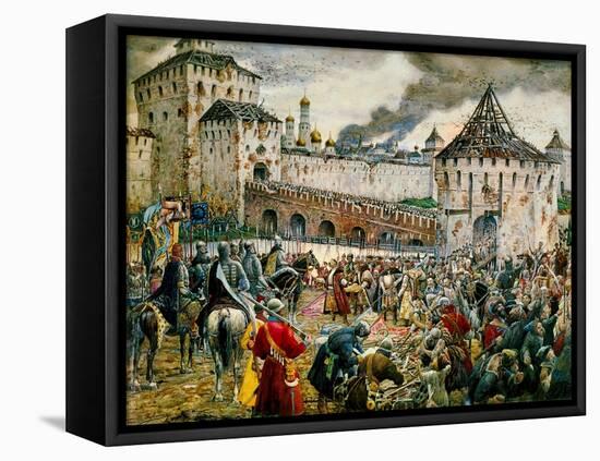 The Expulsion of Polish Invaders from the Moscow Kremlin, 1612-Ernest Ernestovich Lissner-Framed Premier Image Canvas