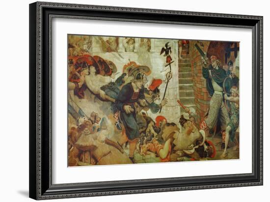 The Expulsion of the Danes from Manchester, 920 AD-Ford Madox Brown-Framed Giclee Print