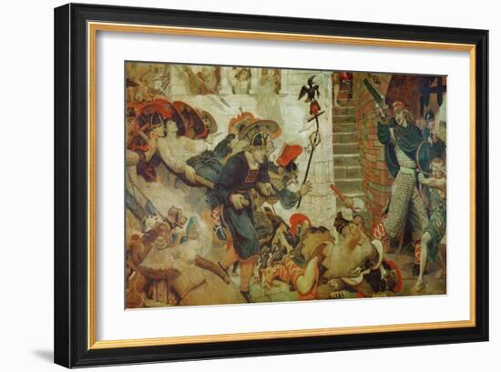 The Expulsion of the Danes from Manchester, 920 AD-Ford Madox Brown-Framed Giclee Print