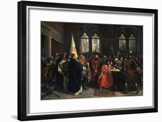 The Expulsion of the Duke of Athens, 1860-Stefano Ussi-Framed Giclee Print