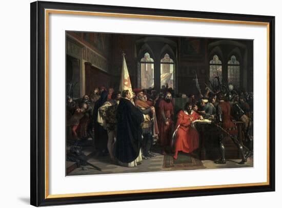 The Expulsion of the Duke of Athens, 1860-Stefano Ussi-Framed Giclee Print