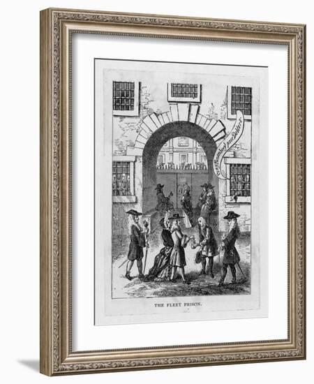 The Exterior of Fleet Prison with Debtor's Grate-null-Framed Art Print