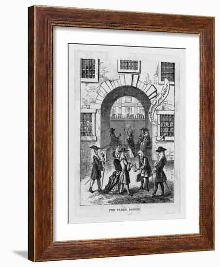 The Exterior of Fleet Prison with Debtor's Grate-null-Framed Art Print