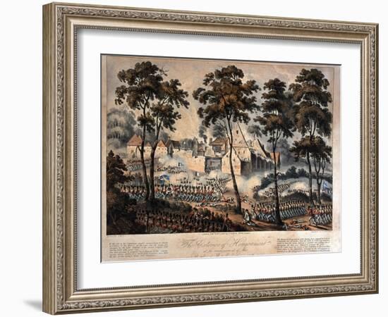 The Exterior of Hougoumont at the Commencement of the Battle of Waterloo, 18th June 1815,…-null-Framed Giclee Print