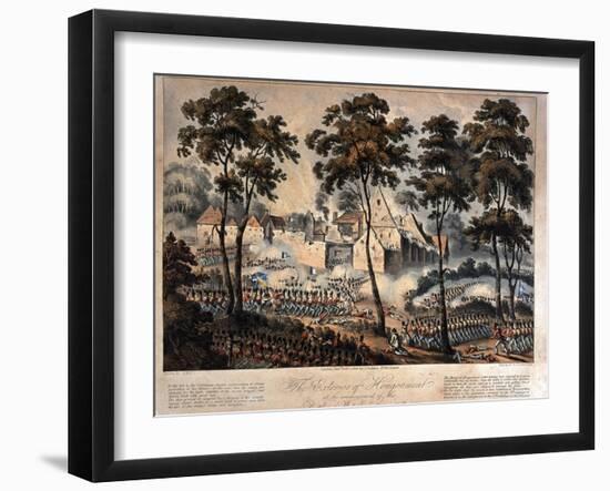 The Exterior of Hougoumont at the Commencement of the Battle of Waterloo, 18th June 1815,…-null-Framed Giclee Print