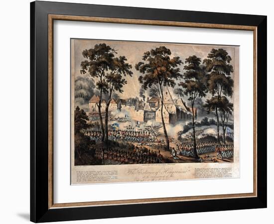 The Exterior of Hougoumont at the Commencement of the Battle of Waterloo, 18th June 1815,…-null-Framed Giclee Print