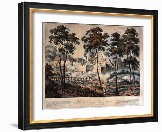 The Exterior of Hougoumont at the Commencement of the Battle of Waterloo, 18th June 1815,…-null-Framed Giclee Print