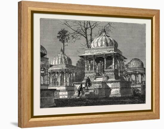 The Exterior of the Cemetery of Mara Sati, at Ahar, Near Oodeypore, India-null-Framed Premier Image Canvas