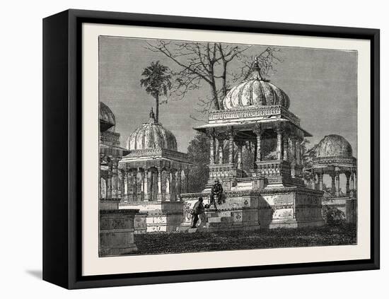 The Exterior of the Cemetery of Mara Sati, at Ahar, Near Oodeypore, India-null-Framed Premier Image Canvas