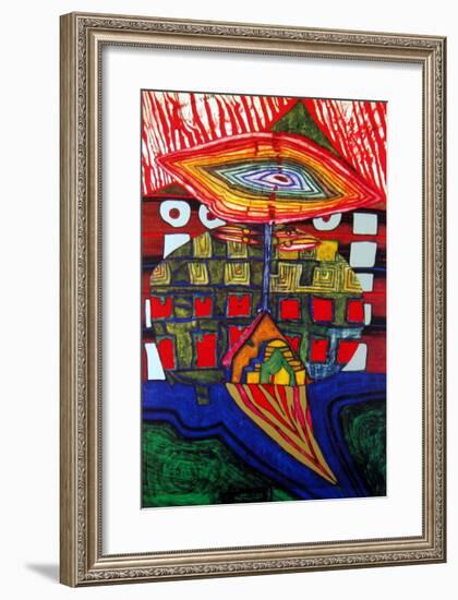 The Eye and the Beard of God-Friedensreich Hundertwasser-Framed Art Print